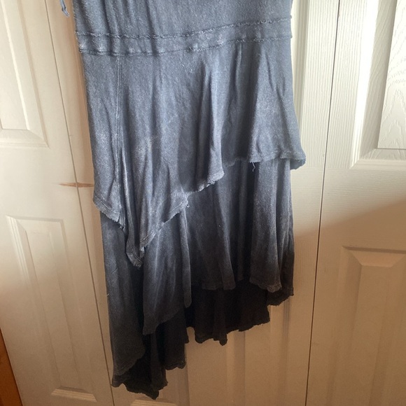 Free People Rocket Cat Boho-Grunge Black Linen/Cotton Midi Dress size large - Picture 8 of 16